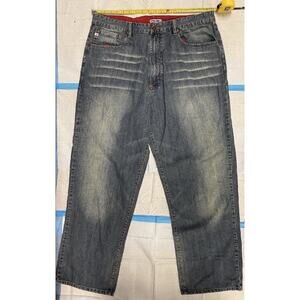 Indigo Red Men's Jeans Lux Industrial Baggy Blue Denim Size 40 #3